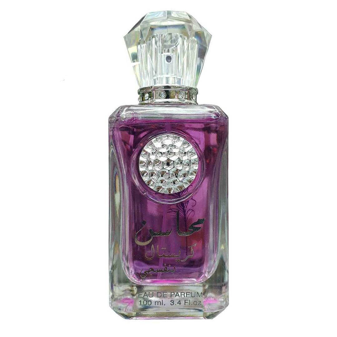 عطر ادکلن محاسن کریستال بنفش زنانه عربی ارض الزعفران عطر ادکلن محاسن کریستال بنفش زنانه عربی ارض الزعفران