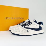 کفش اسپرت تراویس اسکات لویی ویتون سفید آبی مردانه