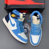 کفش اسپرت نایک ایر جردن وان ساقدار سفید آبی مردانه