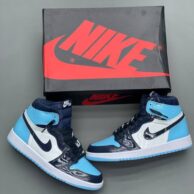 کتونی نایک ایر جردن وان ساقدار ورنی آبی سورمه ای زنانه