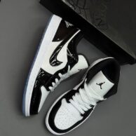 کفش اسپرت نایک جردن ورنی مشکی سفید مردانه