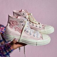 کتونی آل استار کانورس 1970 صورتی گلدار مستر زنانه