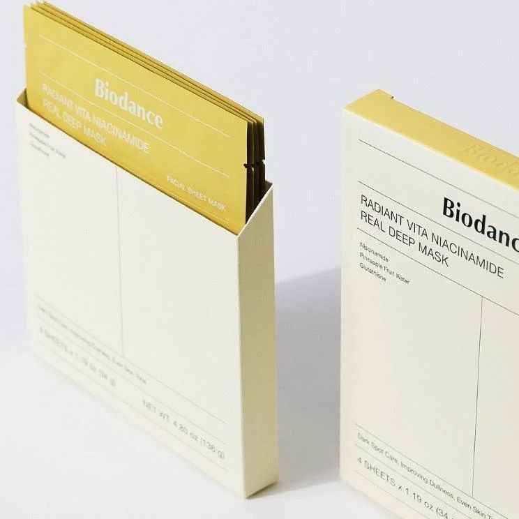 ماسک ورقه ای روشن کننده نیاسینامید بایودنس ماسک ورقه ای روشن کننده نیاسینامید بایودنس