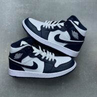 کتونی نایک زنانه مدل ایر جردن وان ساقدار سفید سرمه ای