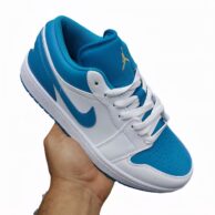 کفش نایک مردانه مدل ایر جردن وان بدون ساق آبی سفید