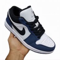 کفش نایک ایر جردن مردانه مدل وان سفید آبی سرمه ای