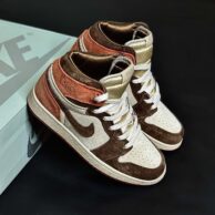 کفش نایک جردن وان مردانه مدل داستد کلی سفید قهوه ای نارنجی