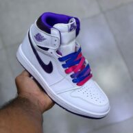 کفش نایک ایر جردن وان ساقدار متالیک سفید بنفش مردانه